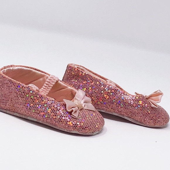 Pink Sparkly Shoes with Pink Bow - Picture 2 of 4